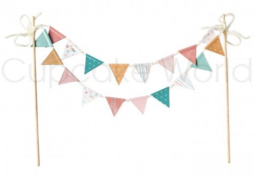 ROBERT GORDON CRAFTY BAKER PAPER CAKE BUNTING FLAGS 20cm - Click Image to Close